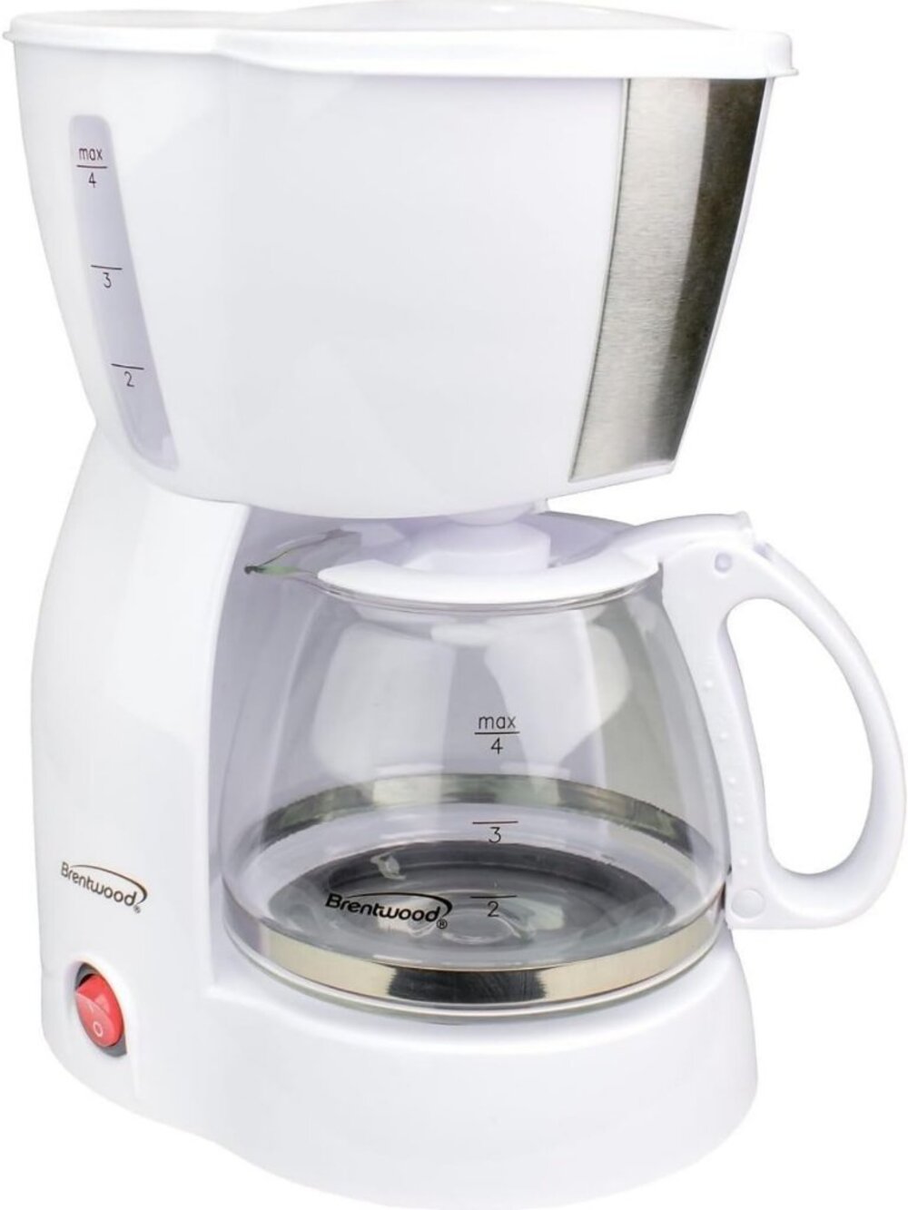 Compact 4-Cup Coffee Maker in White - Perfect for Home or Office Brewing